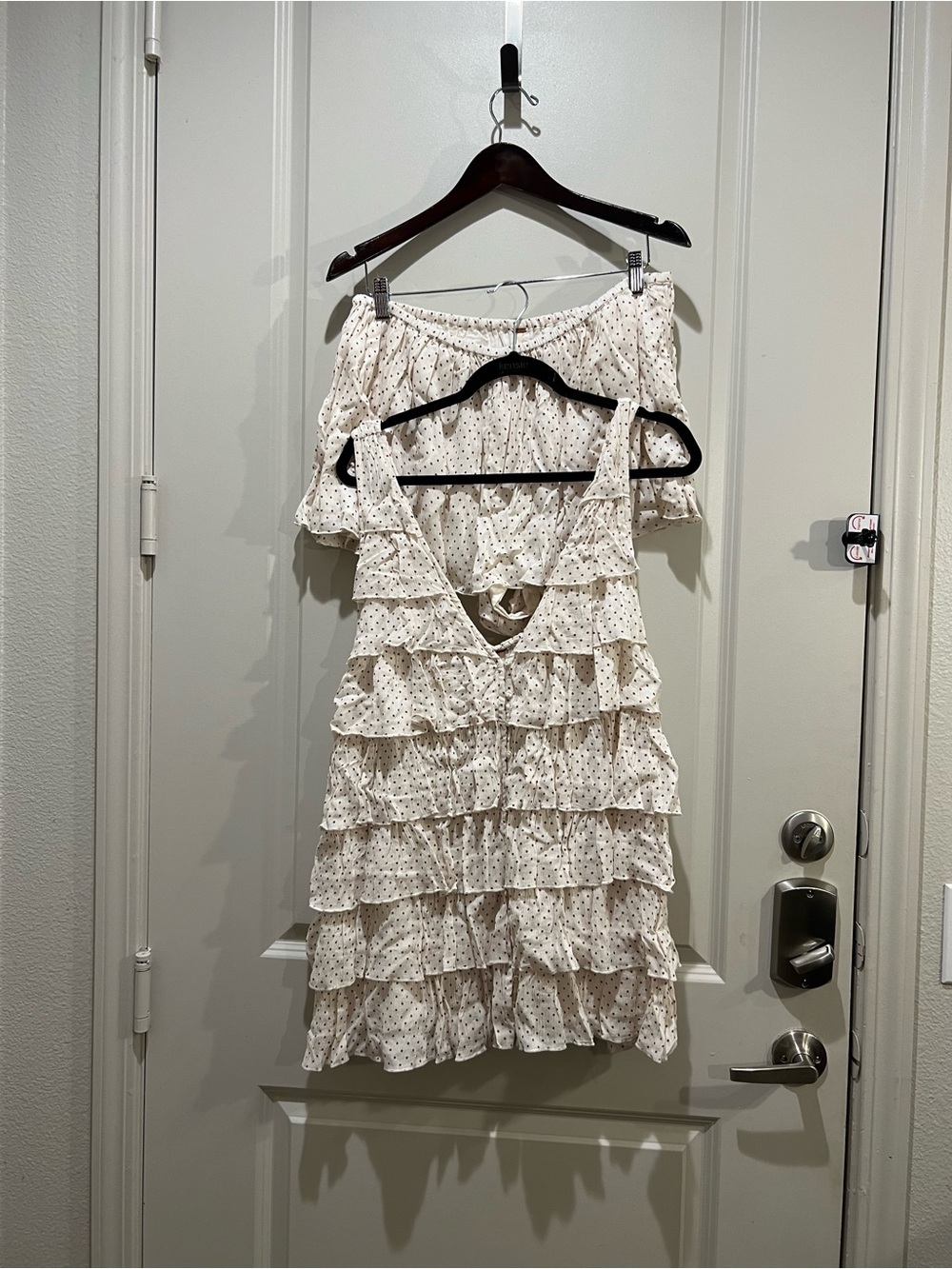 Free People Ruffle Me Up Ivory Polka Dot Top & Shorts Set XL NWT - Picture 2 of 8